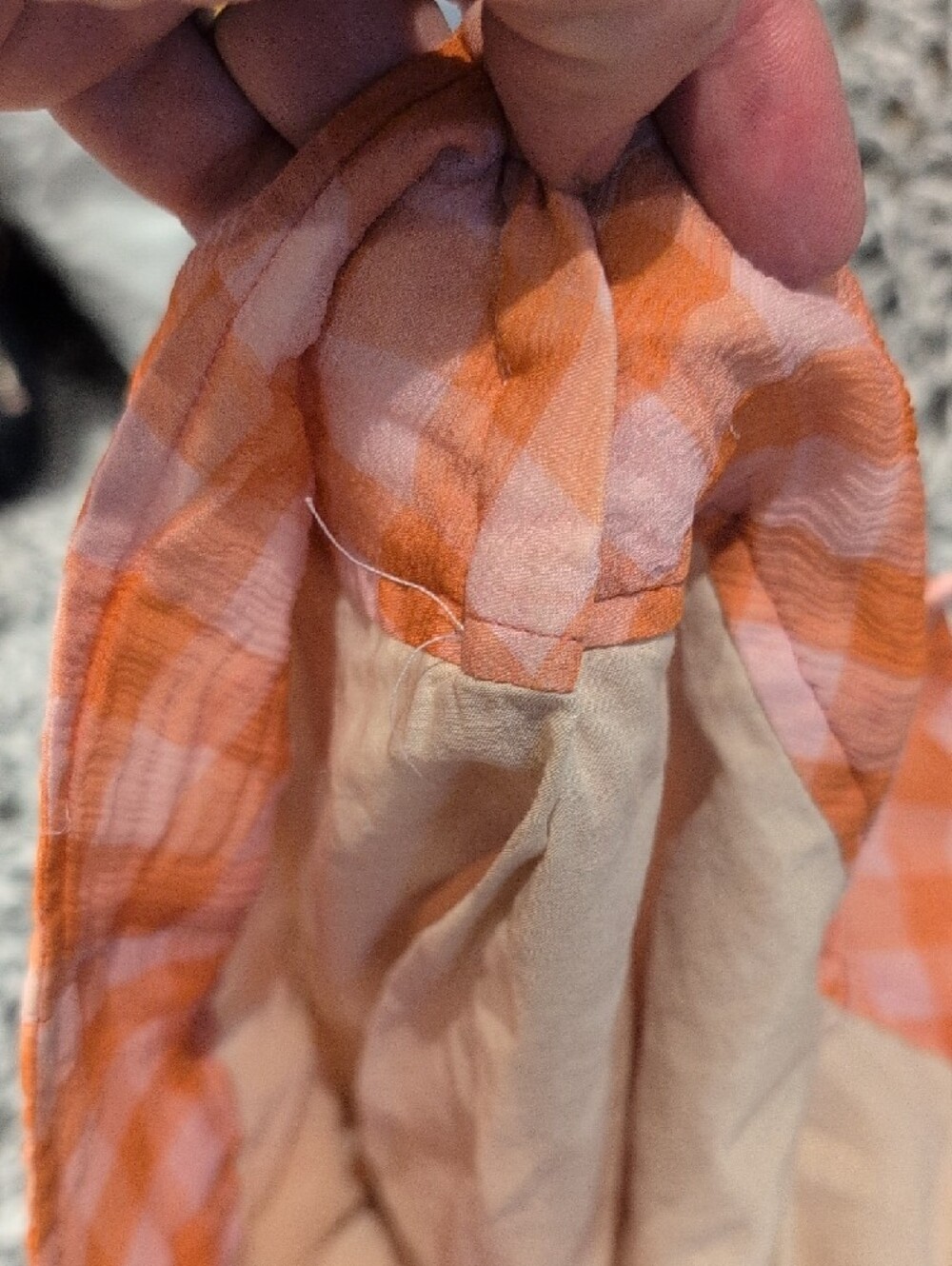 429 - Orange Gingham Mini Skirt • Y2K Cottagecore • Ruffle Hem Lace Trim • Retro - Picture 10 of 11